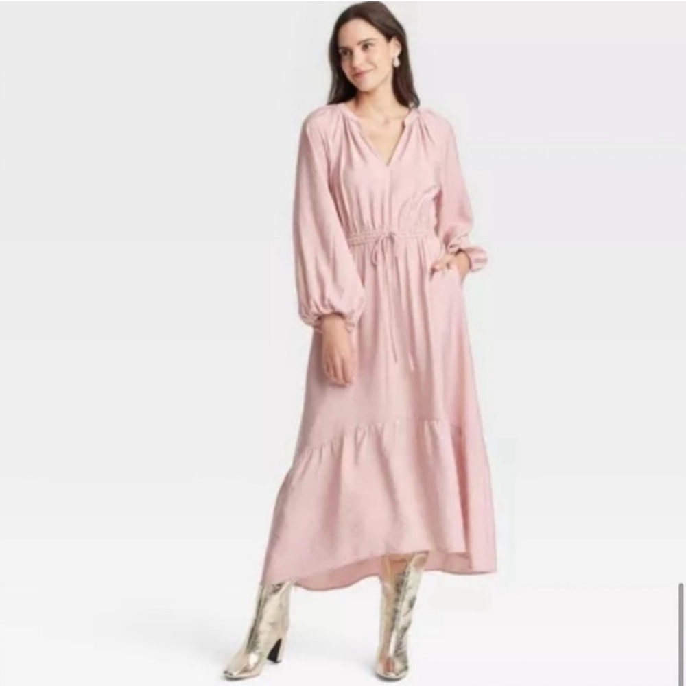 A New Day Dress with Bishop Sleeves and V-Neck - Picture 3 of 6